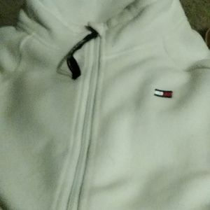 White fleece Tommy Hilfiger full zipe sweater